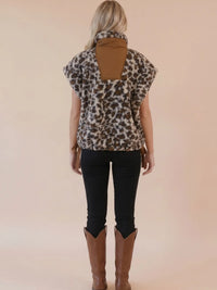 Animal Print Sherpa Vest