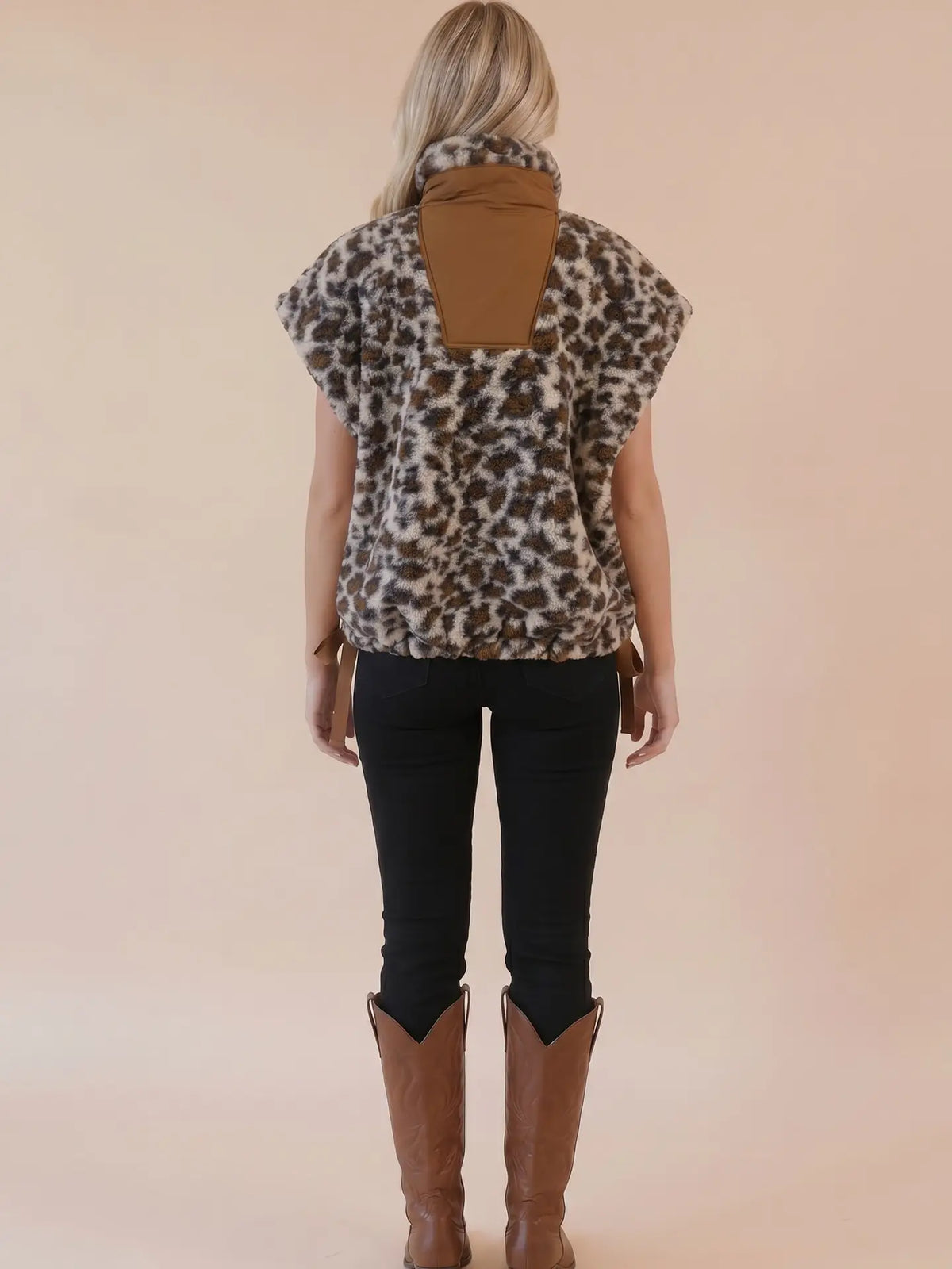 Animal Print Sherpa Vest