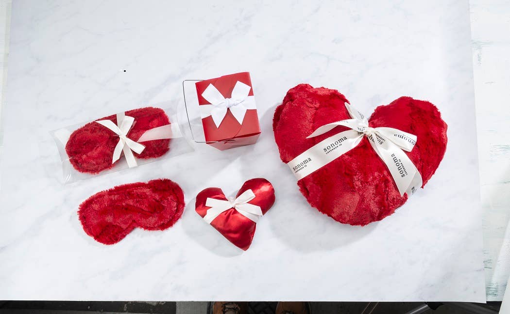 Warming Heart Pillow 12" - Lavender Cardinal Red