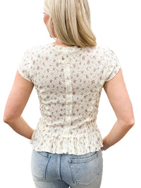 Floral Print Smocked Top for Women