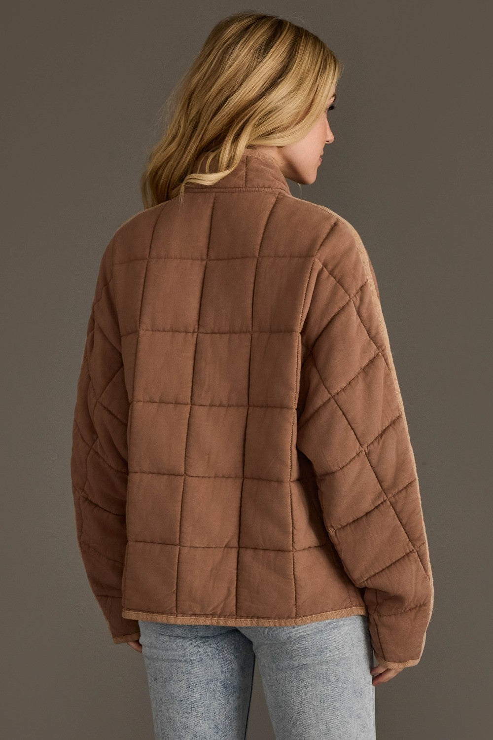 Cozy in Tan Quilted Jacket