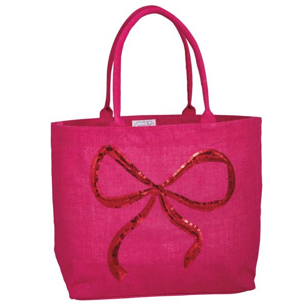 Red Bow Sparkle Tote