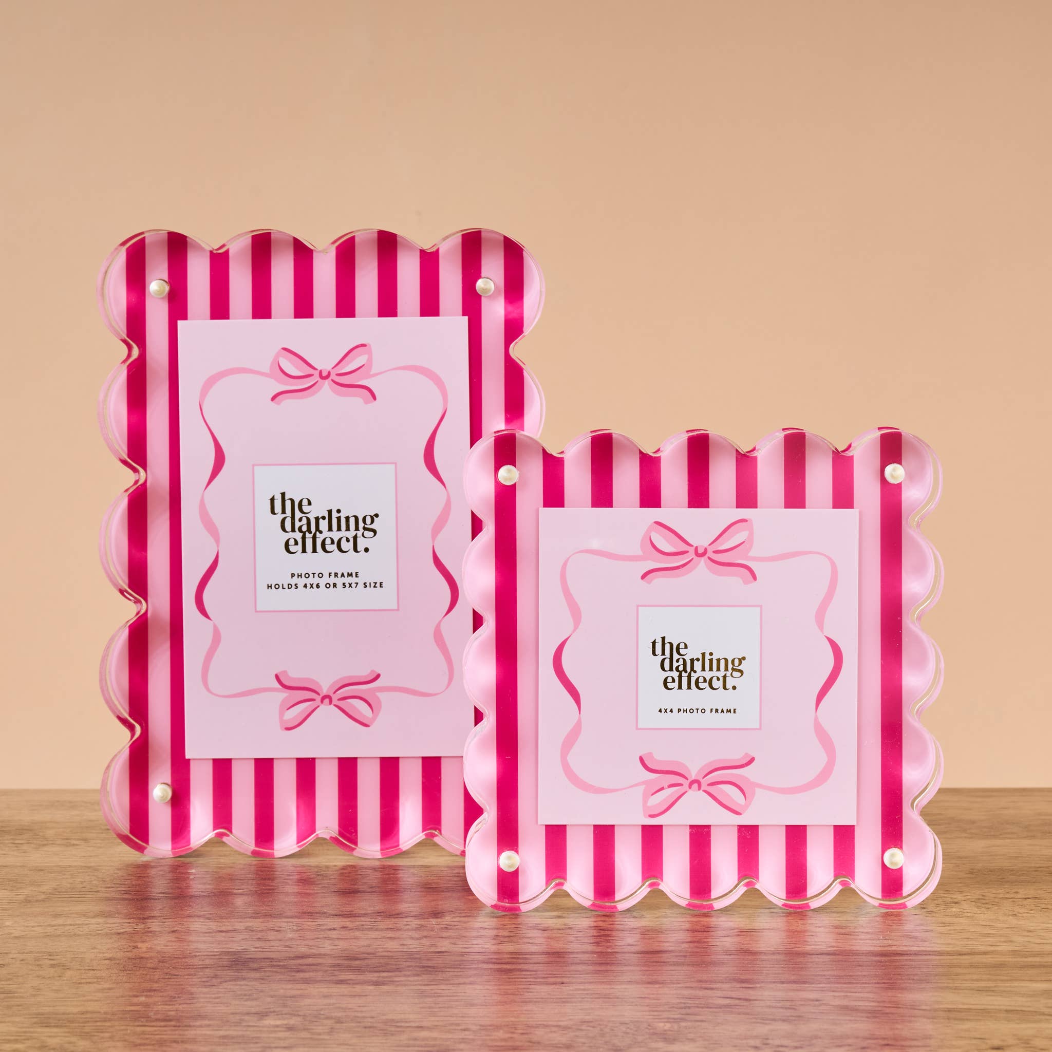 Square Scalloped Acrylic Frame-Sweetheart Stripes