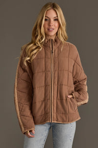 Cozy in Tan Quilted Jacket