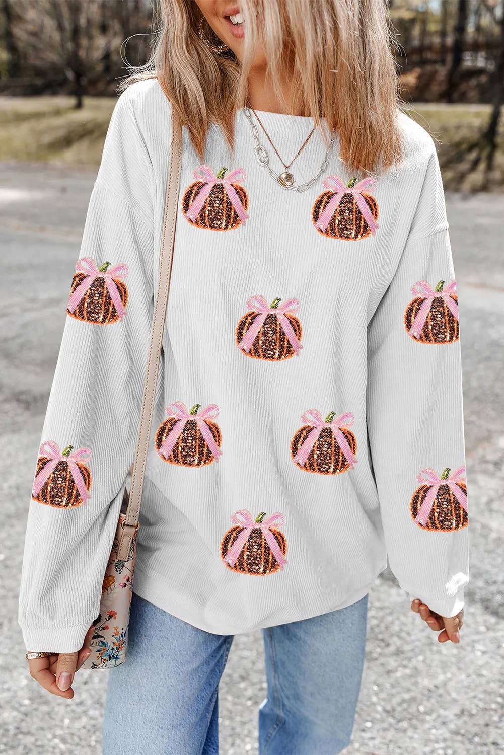 Sequin Pumpkin Sweatshirt
