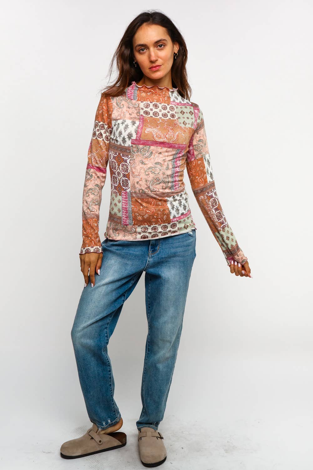 Fall Boho Patchwork Top