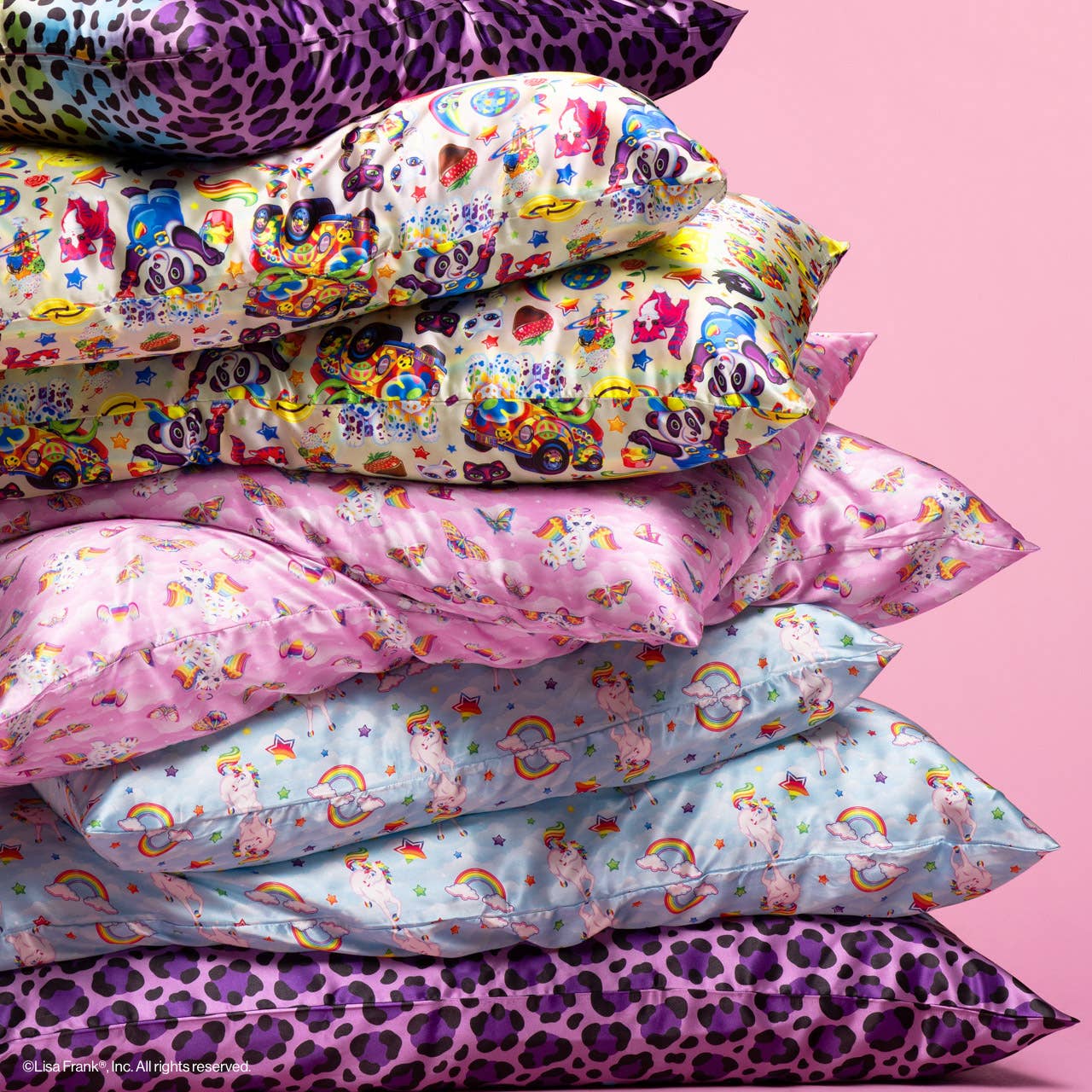 Lisa Frank Leopard Standard Satin Pillowcase by Kitsch