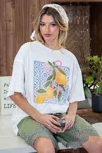 Lemon Printed Graphic Tee Shirt