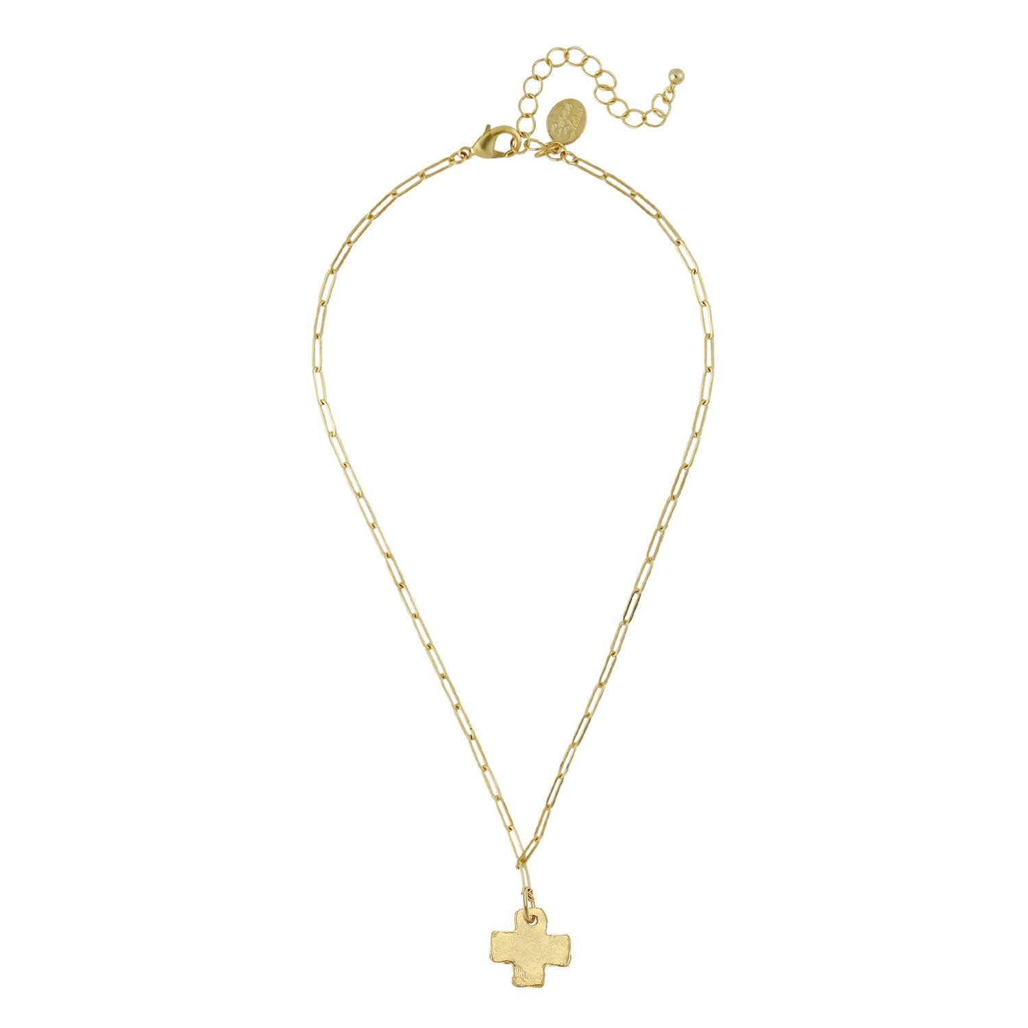 Susan Shaw Mini Cross Paperclip Necklace