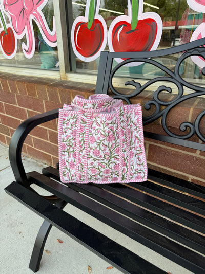 Quilted Floral Mini Tote
