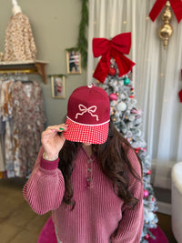 Burgundy Bow Hat