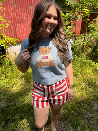 Mineral Washed Striped Shorts