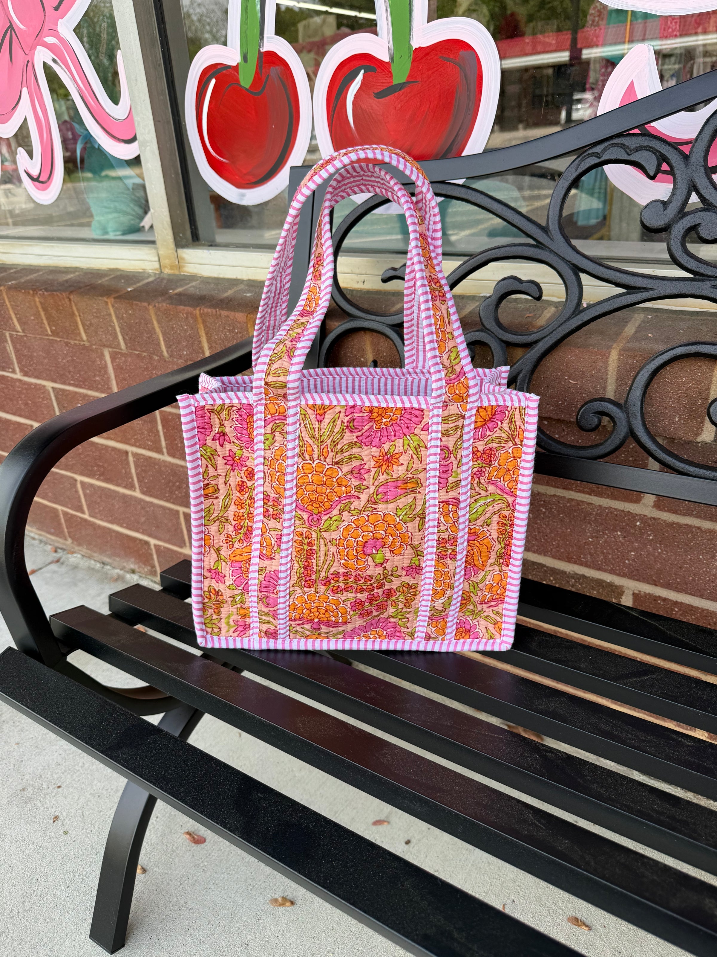 Quilted Floral Mini Tote