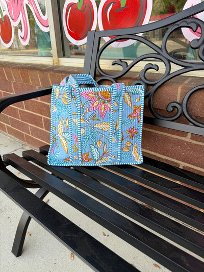 Quilted Floral Mini Tote