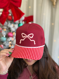 Burgundy Bow Hat