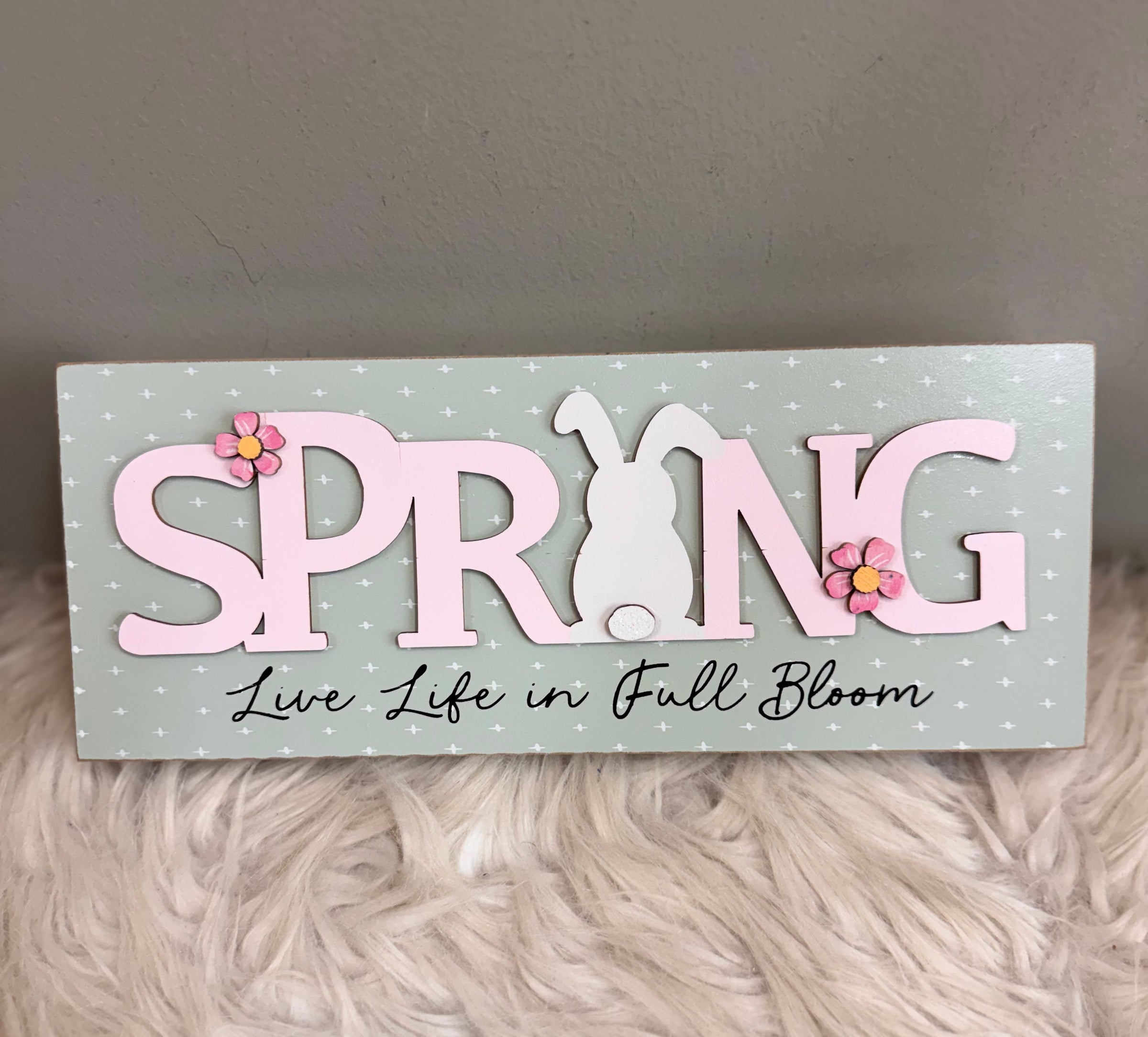 Live Life in Full Bloom Wooden Sign