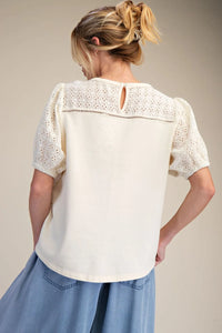 Eyelit Embroidered Short Sleeve Top