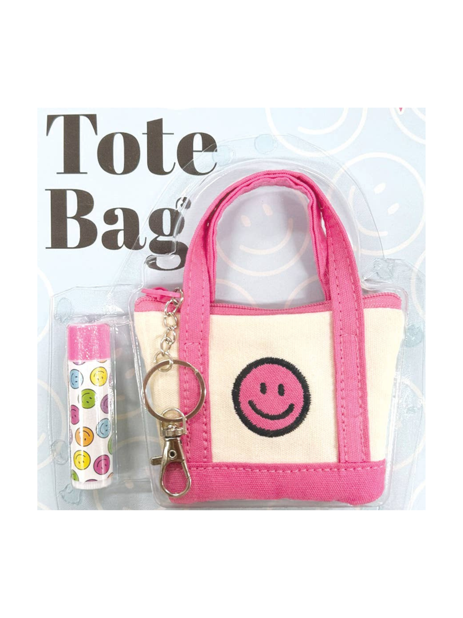 Mini Tote Bag Lip Balm Key Chain Set