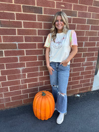 Pumpkin Sequined Top
