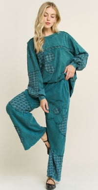 Midnight Green Daisy Top