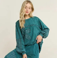 Midnight Green Daisy Top
