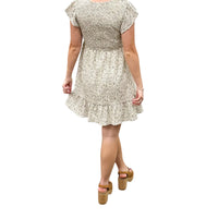 Taupe Floral Print Mini Dress for Women