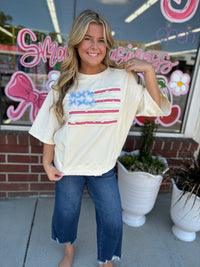 American Flag Washed Terry Pullover