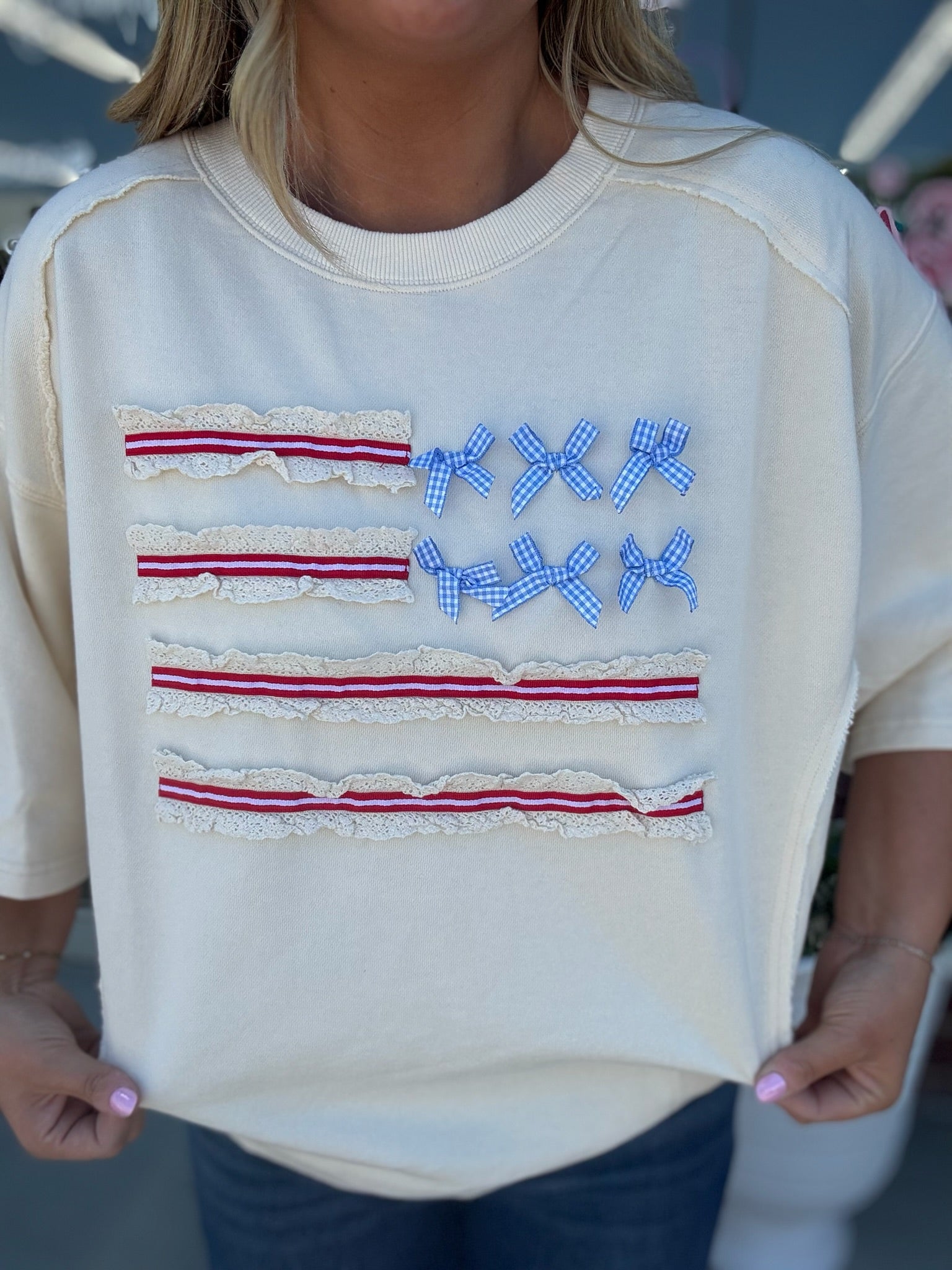 American Flag Washed Terry Pullover