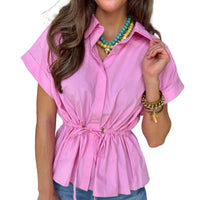 Solid Cap Sleeve Top