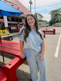 Mineral Washed Floral Denim Tops & Pants *Items Sold Separately