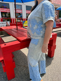 Mineral Washed Floral Denim Tops & Pants *Items Sold Separately