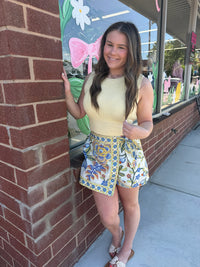 Botanical Print Wrap Skort