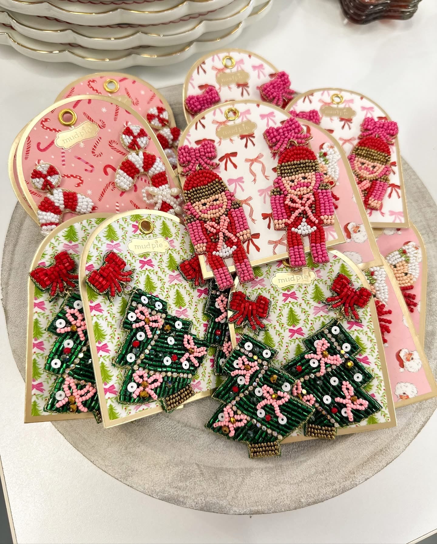 Holiday Beaded Earrings by Mud Pie