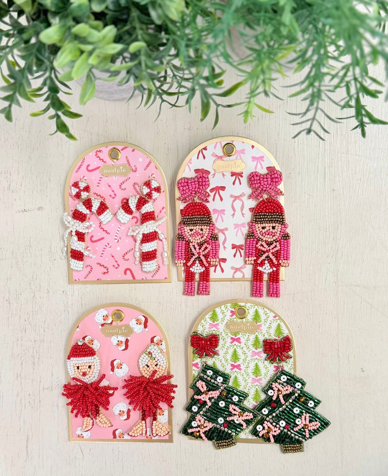 Holiday Beaded Earrings by Mud Pie