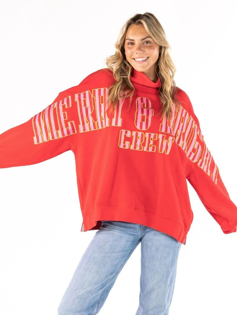 Merry & Bright Crew Mockneck