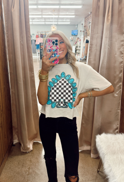 graphic tee, spades, checkered, trendy, comfortable, fall
