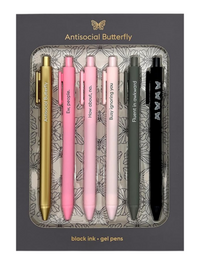 Snifty Set of 5 Word Play Black Gel Pens