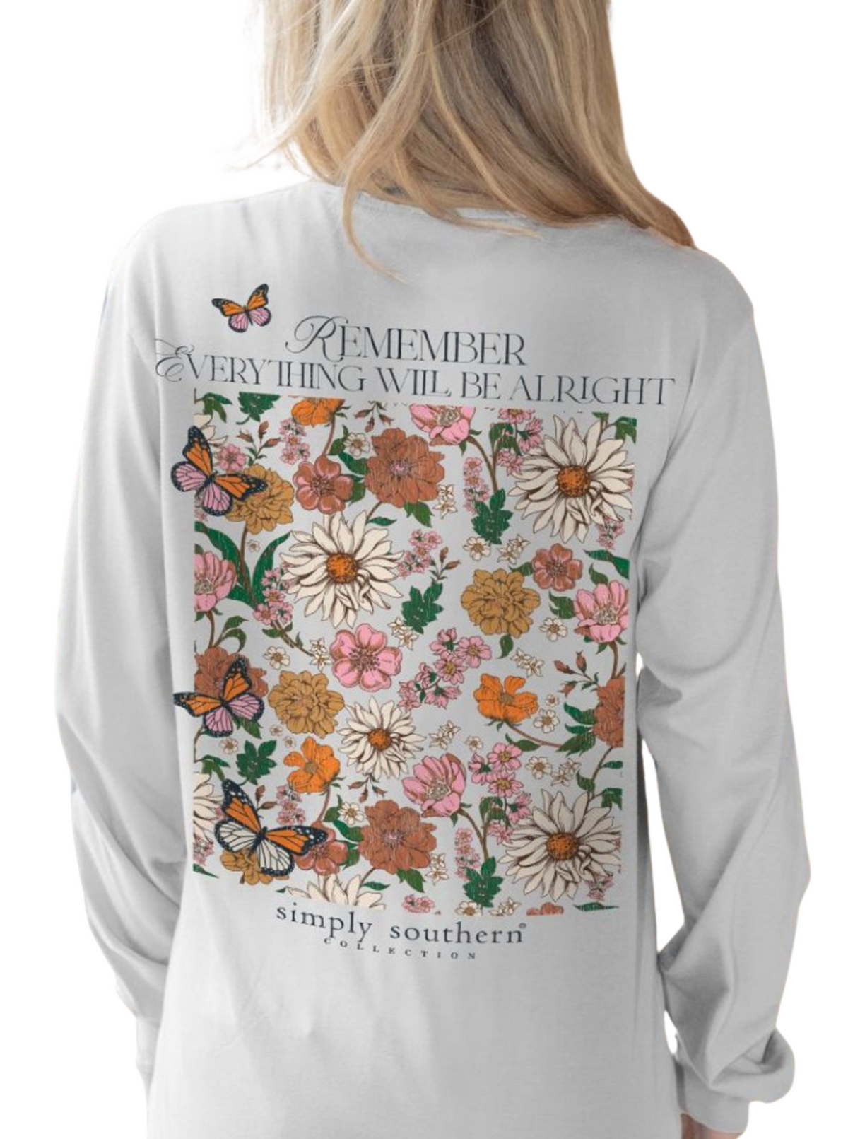 wild flowers tee, butterflies tee, simply southern tee, long sleeve tee, graphic tee, fall shirt