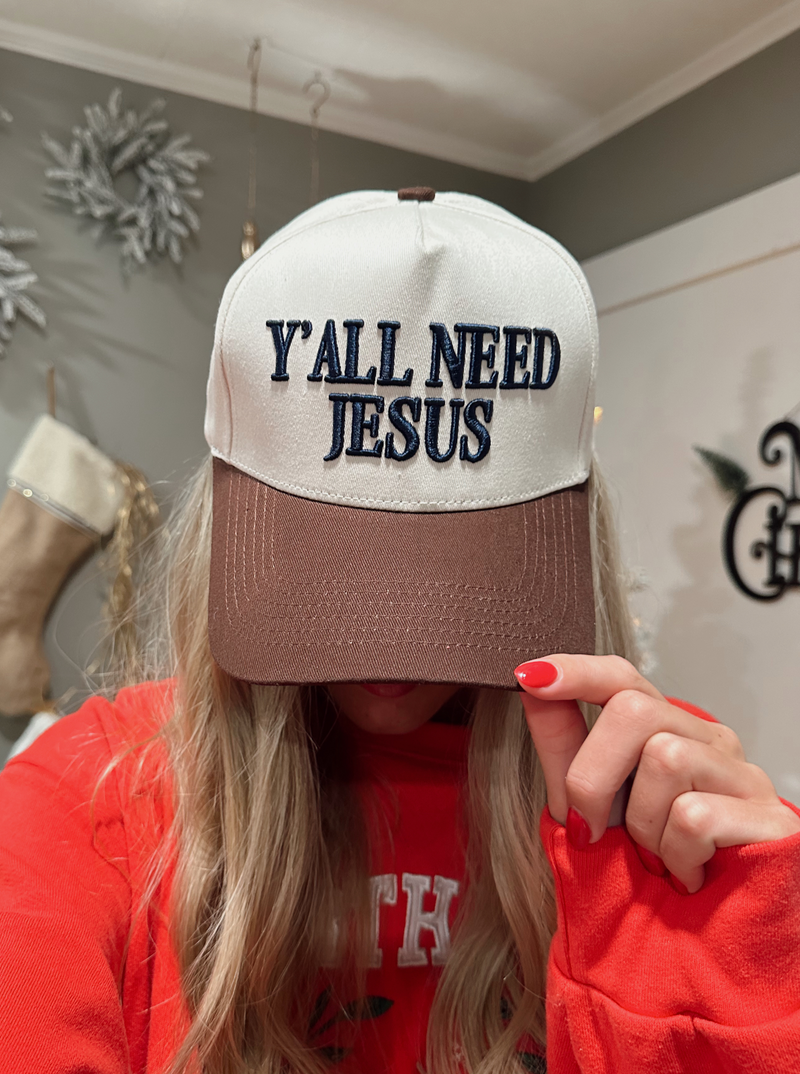 trucker hat, hat, yall need jesus, yall need jesus trucker hat, christian hat