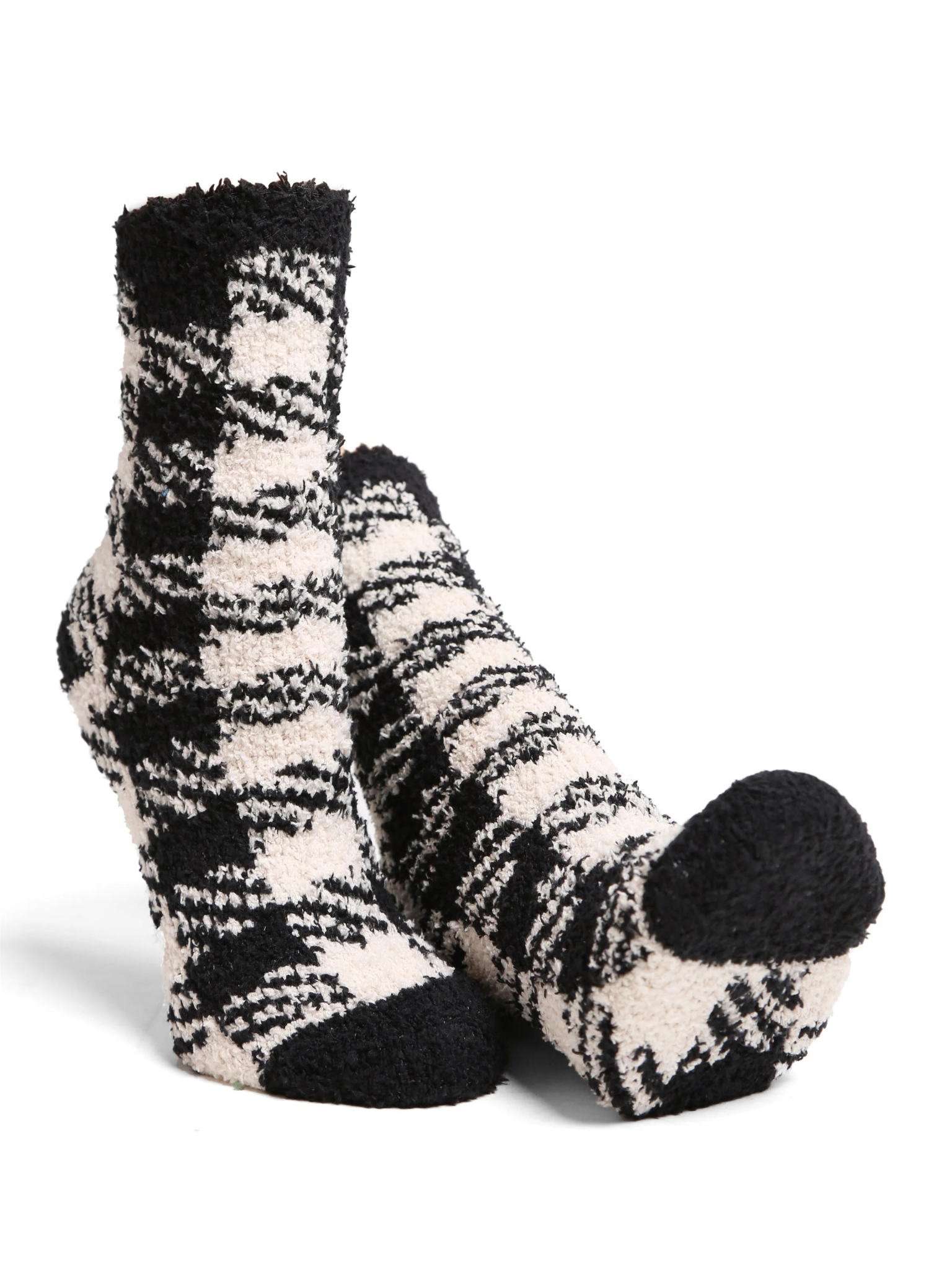 Black Buffalo Check Cozy Socks