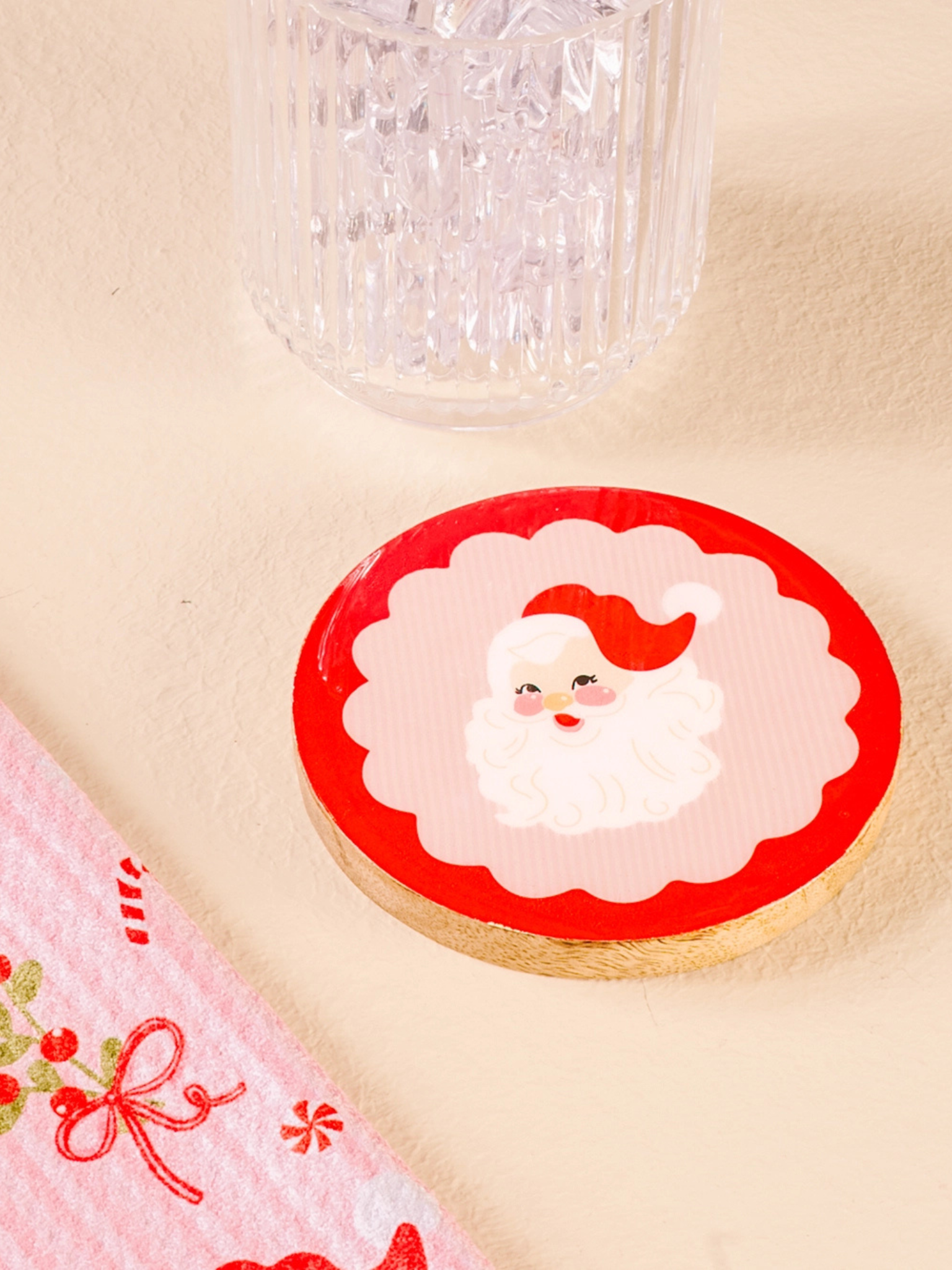 Holiday Wood Enamel Coaster