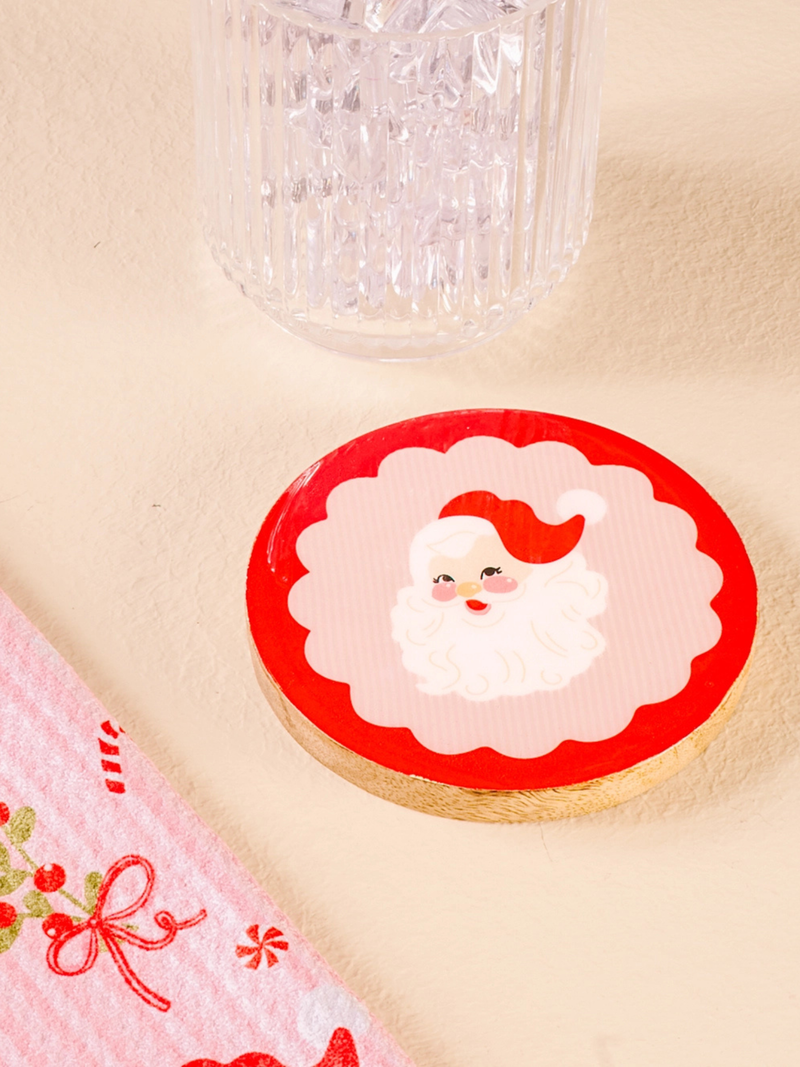 Holiday Wood Enamel Coaster