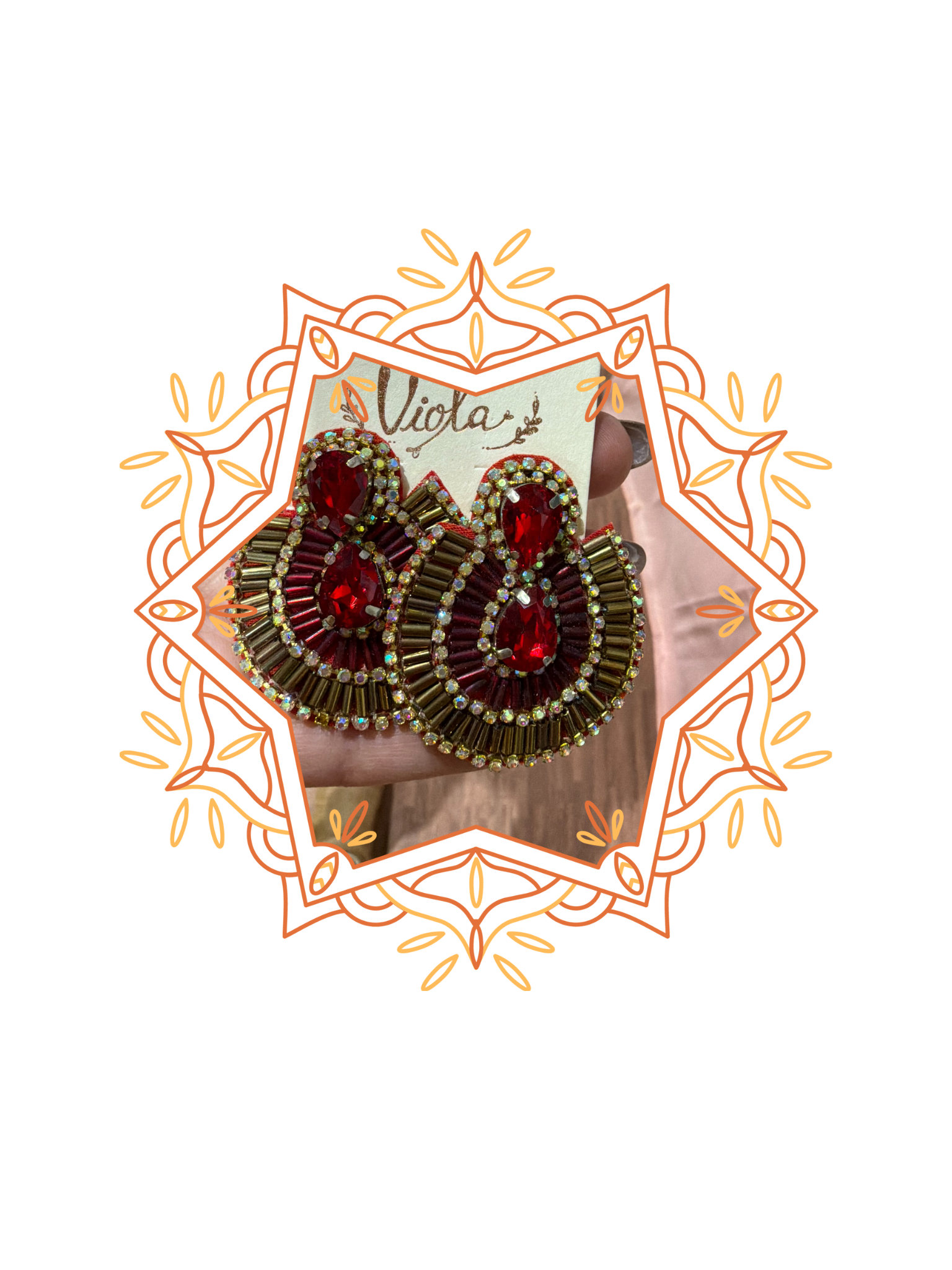 Red Beaded Earrings