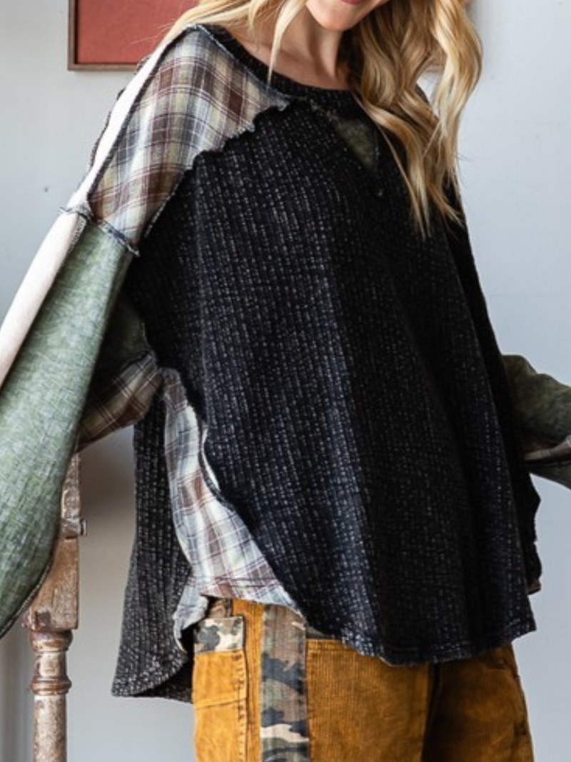 Midtown Washed Plaid Top