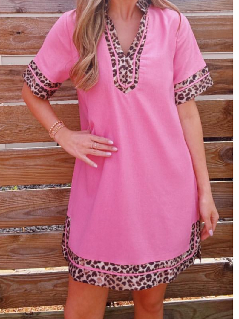 Sassy Pink Leopard Dress*FINAL SALE