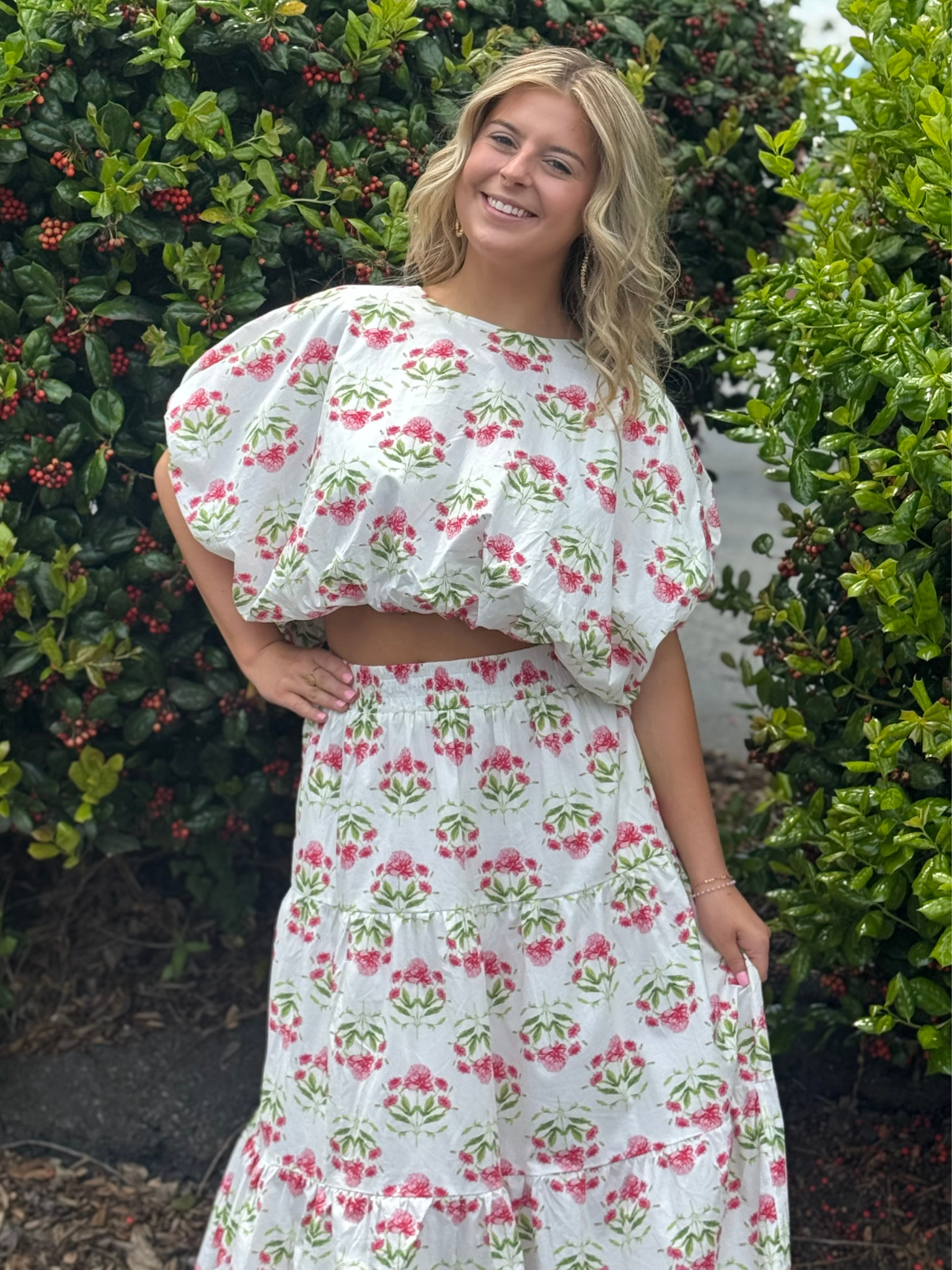 Bouquet of Roses Top & Skirt *FINAL SALE