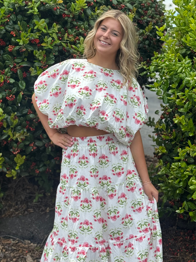 Bouquet of Roses Top & Skirt *FINAL SALE