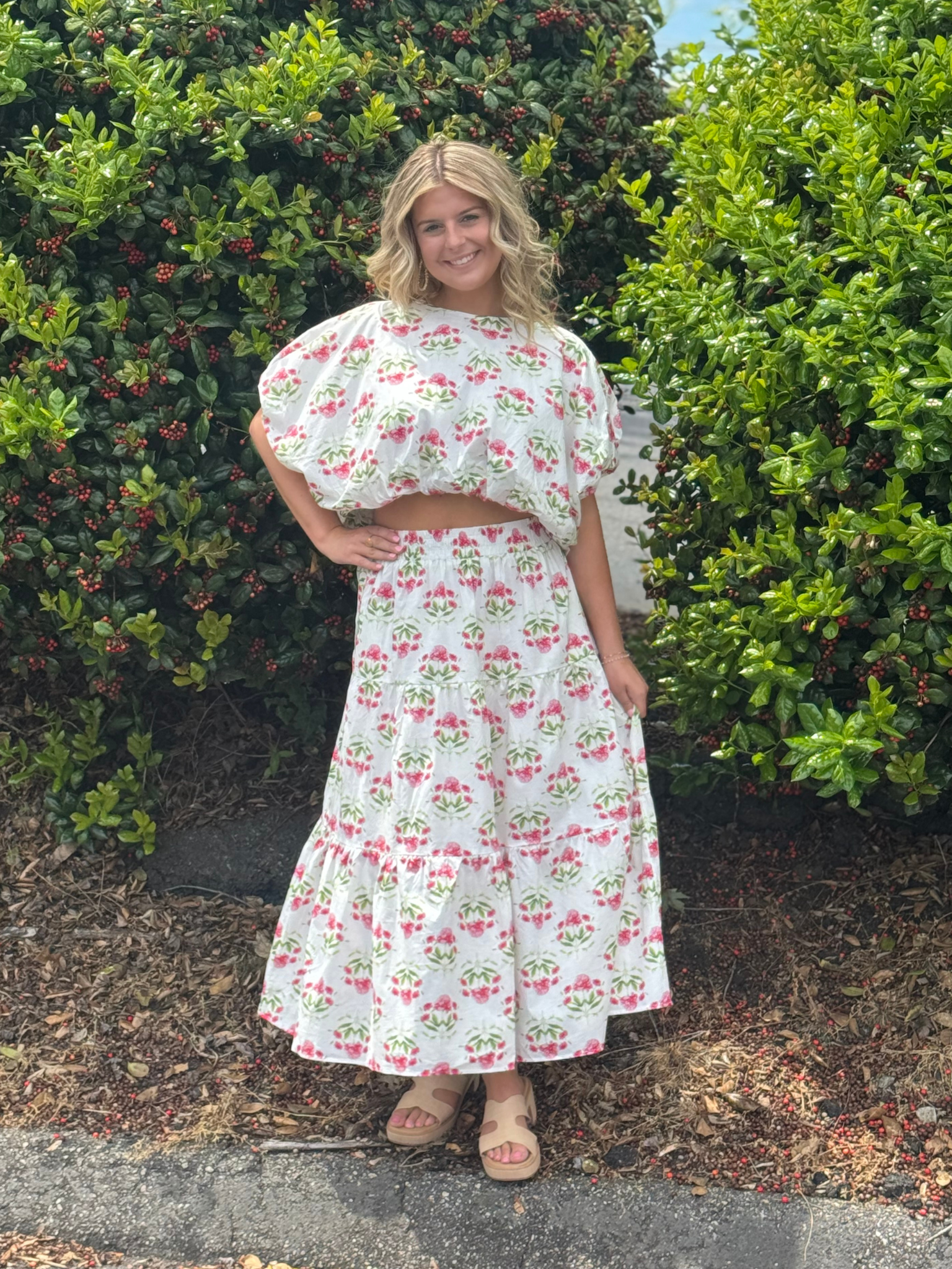 Bouquet of Roses Top & Skirt *FINAL SALE