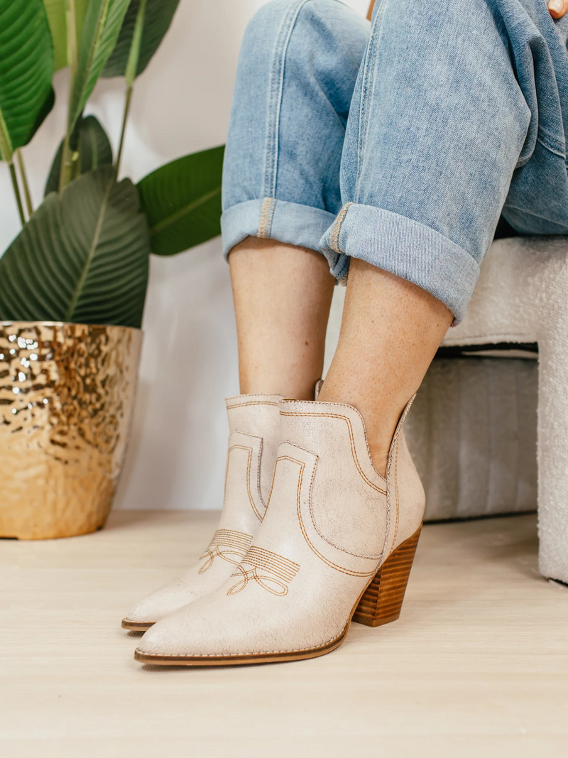 Cream Crackle Smoke Show Booties by Corkys