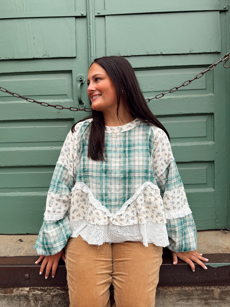 Romantic Plaid Top